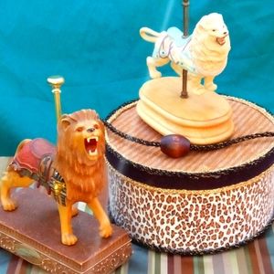 Vintage Lion Carousel Music Boxes
